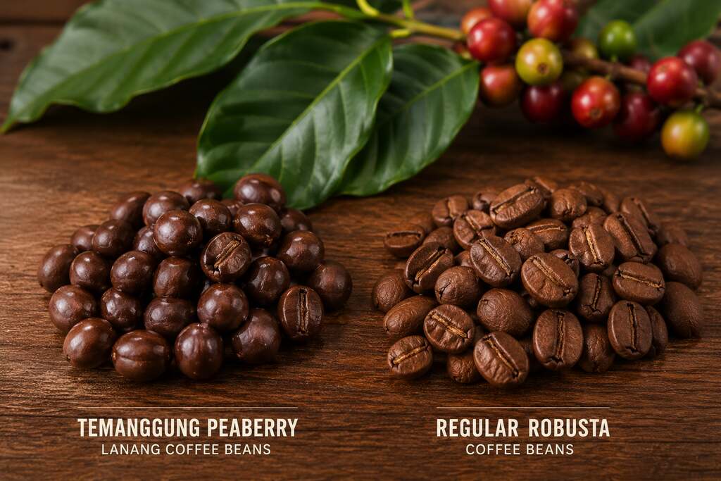 biji kopi lanang temanggung peaberry bulat sempurna