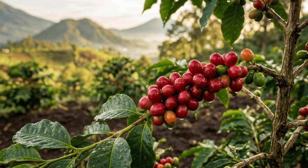 Biji kopi arabika sindoro sumbing temanggung dengan flavor profile honeyed caramel tembakau khas terroir jawa tengah