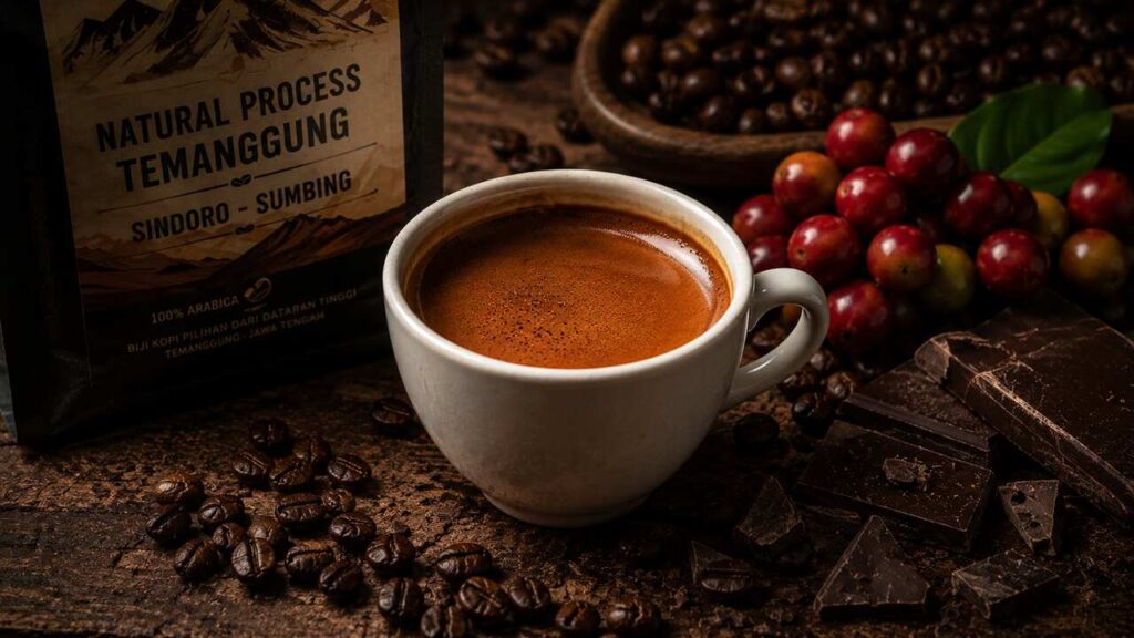 kopi temanggung natural process espresso shot