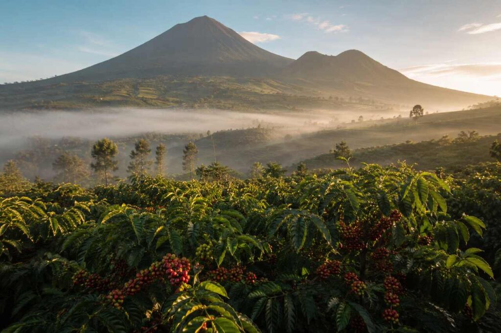 perkebunan kopi temanggung asli di lereng sindoro sumbing